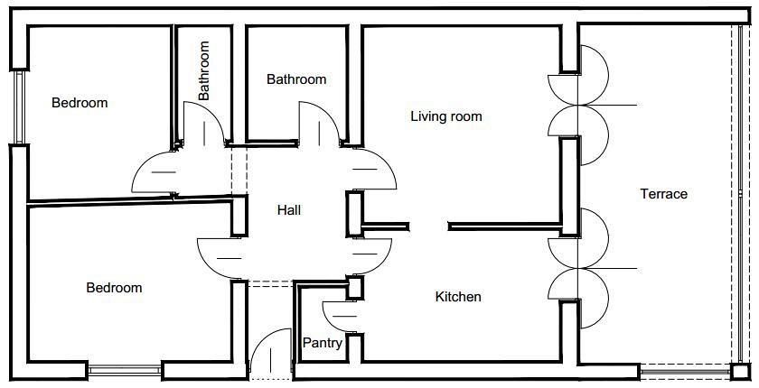 Floor plan Bellevue apartment Hvar